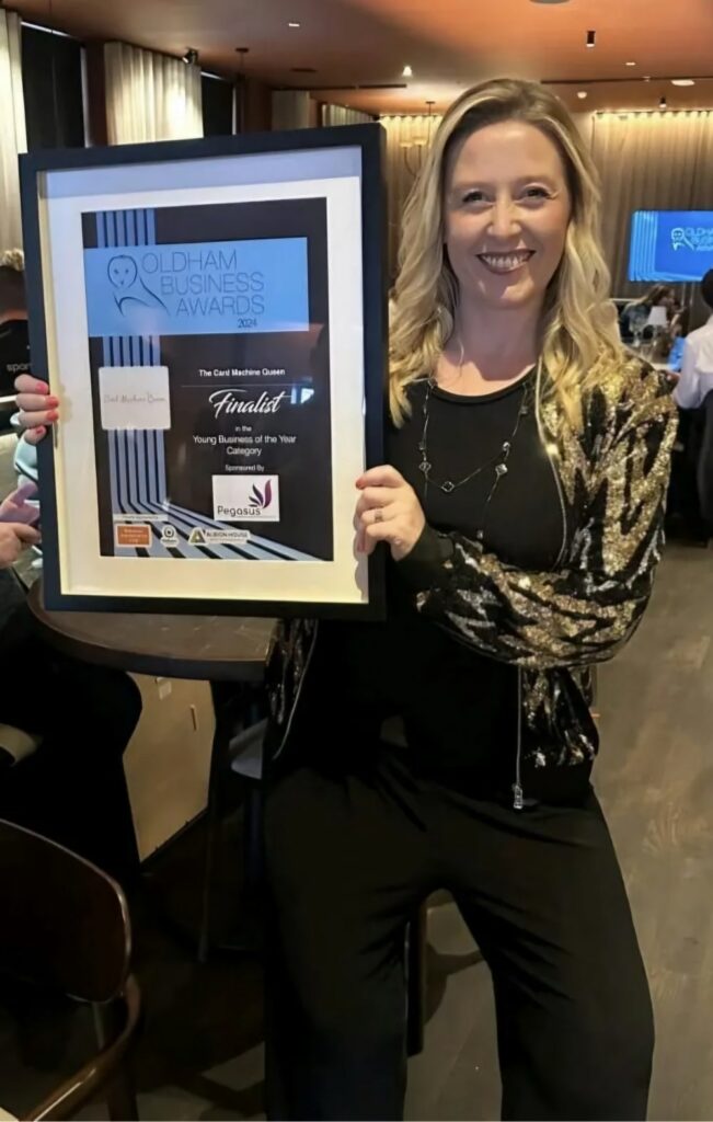 Zoe, The Card Machine Queen, Oldham Business Awards finalist